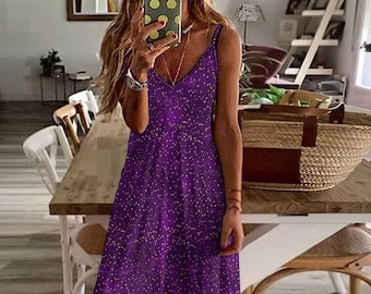 Purple Stars Maxi Dress: Fairycore Y2K Celestial Print - Etsy