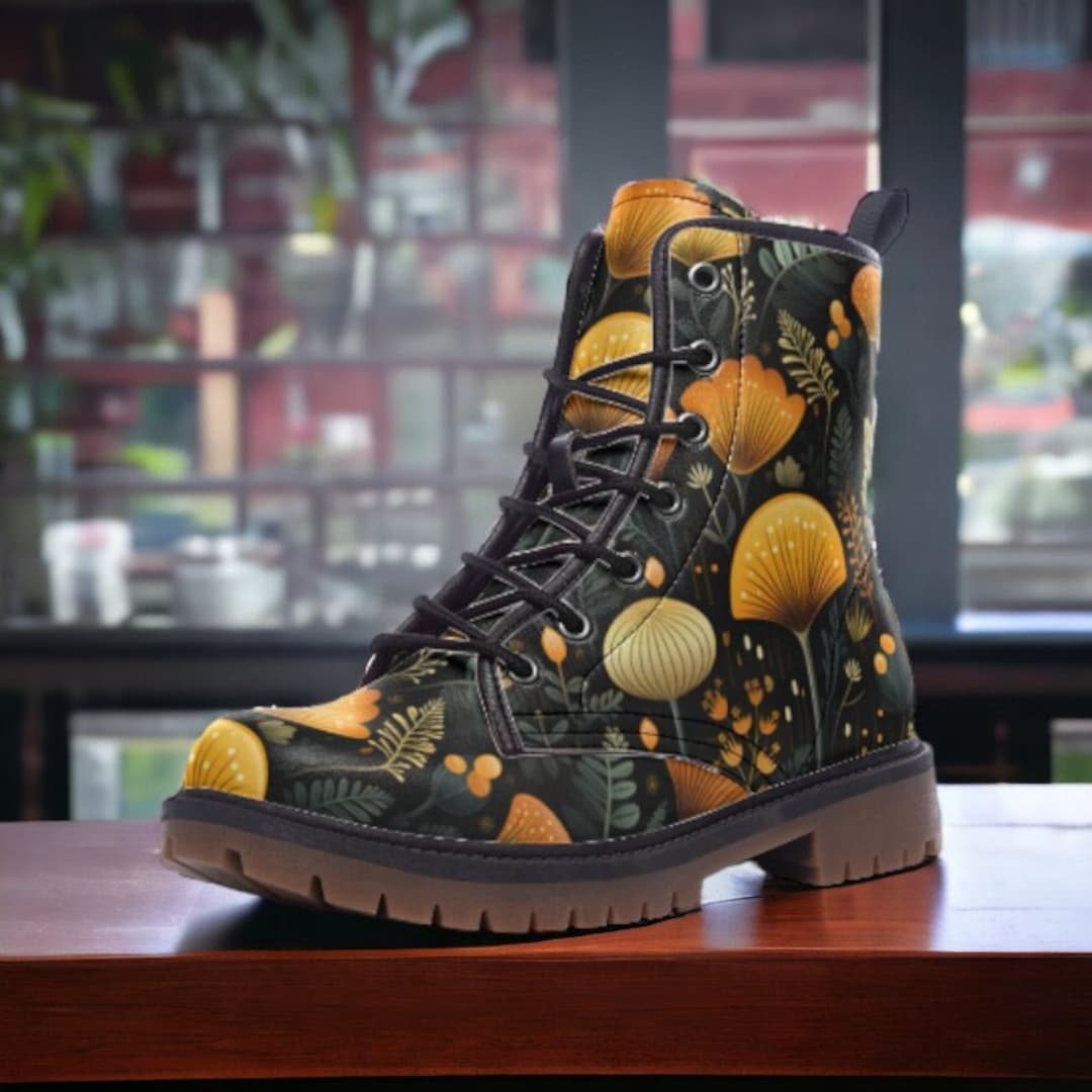 Boho mushroom boots, men’s 42 EU, made in Italy, lightweight, like new handmade Combat Boots Mushroom - Etsy main image 4