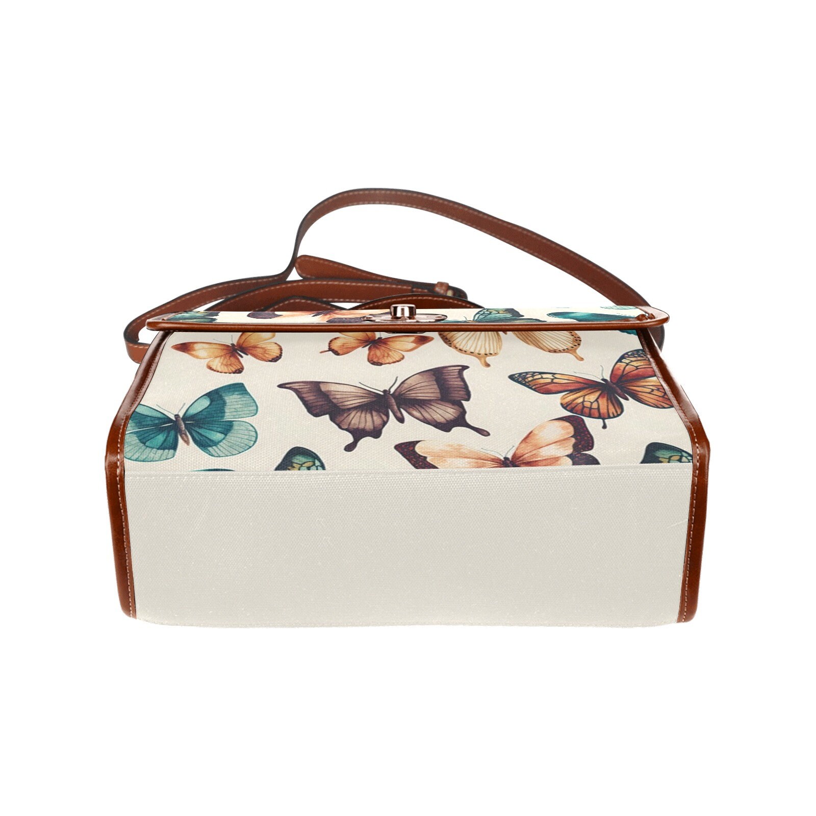 Boho Butterflies Canvas Satchel Bag Boho Watercolor Etsy