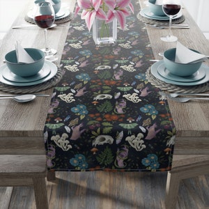 Forest Witch Table Runner, Goblincore Forestcore Table Decor, Cottage Witch Table Decor Dark Cottagecore Decor, Mystical Nature Witch Decor