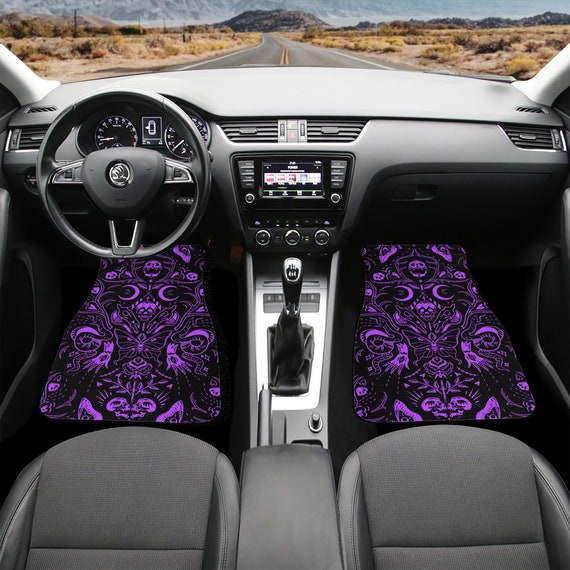 Gothic Auto mats Skulls Motten Gothcore Car Mats Whimsigoth Car Decor Creepy Custom Automatten Lila Witchcore Goth Girl Autodeko Etsy