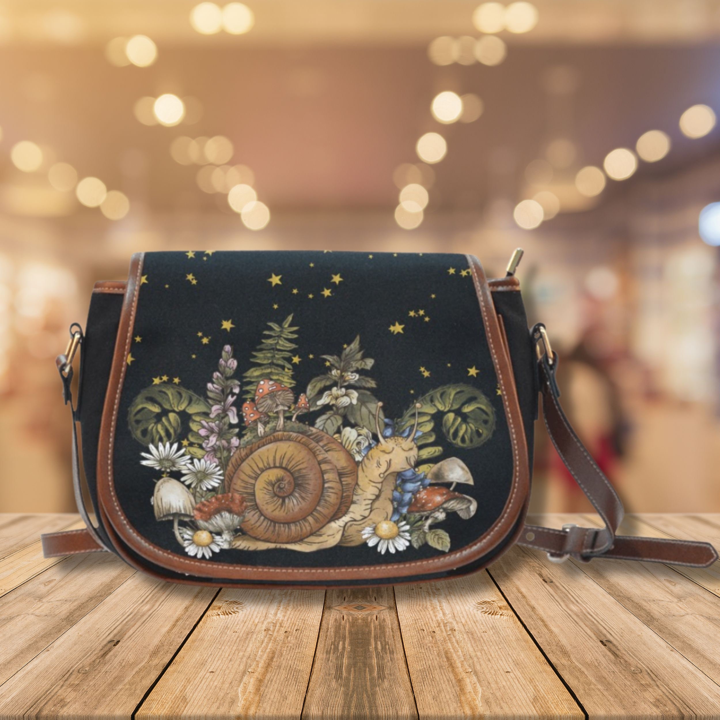 Celestial Snail Saddle Bag, Faecore Goblincore Cross Body Bag