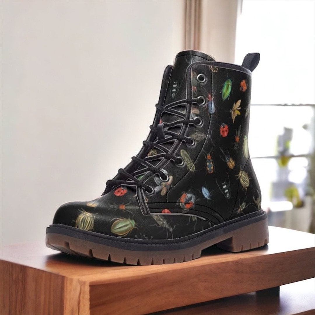 Beautiful Beetles Vegan Combat Boots, Boho Cottagecore Boots ...