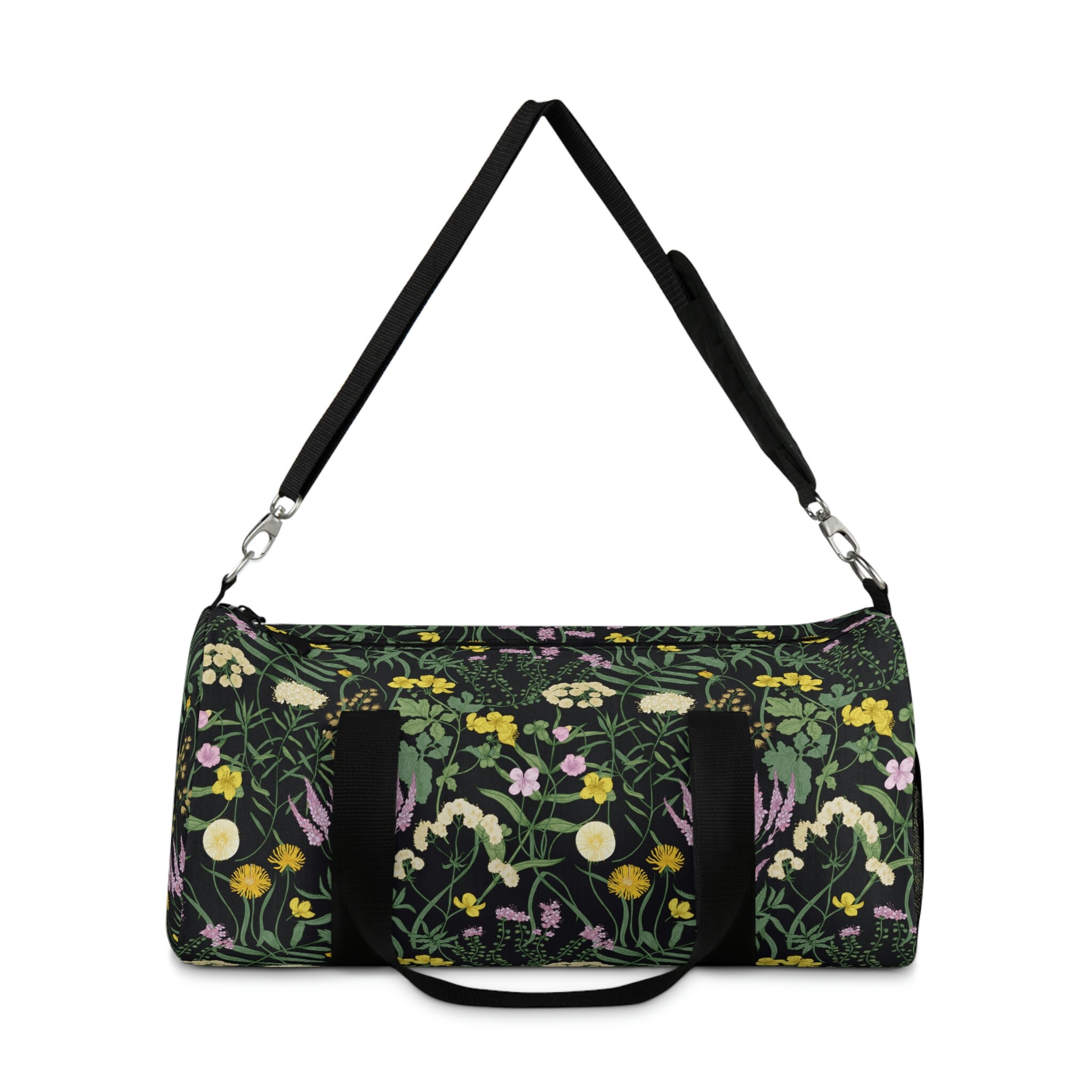 Cottagecore Wildflowers Duffel Bag, Field Flowers Duffel, Dark ...
