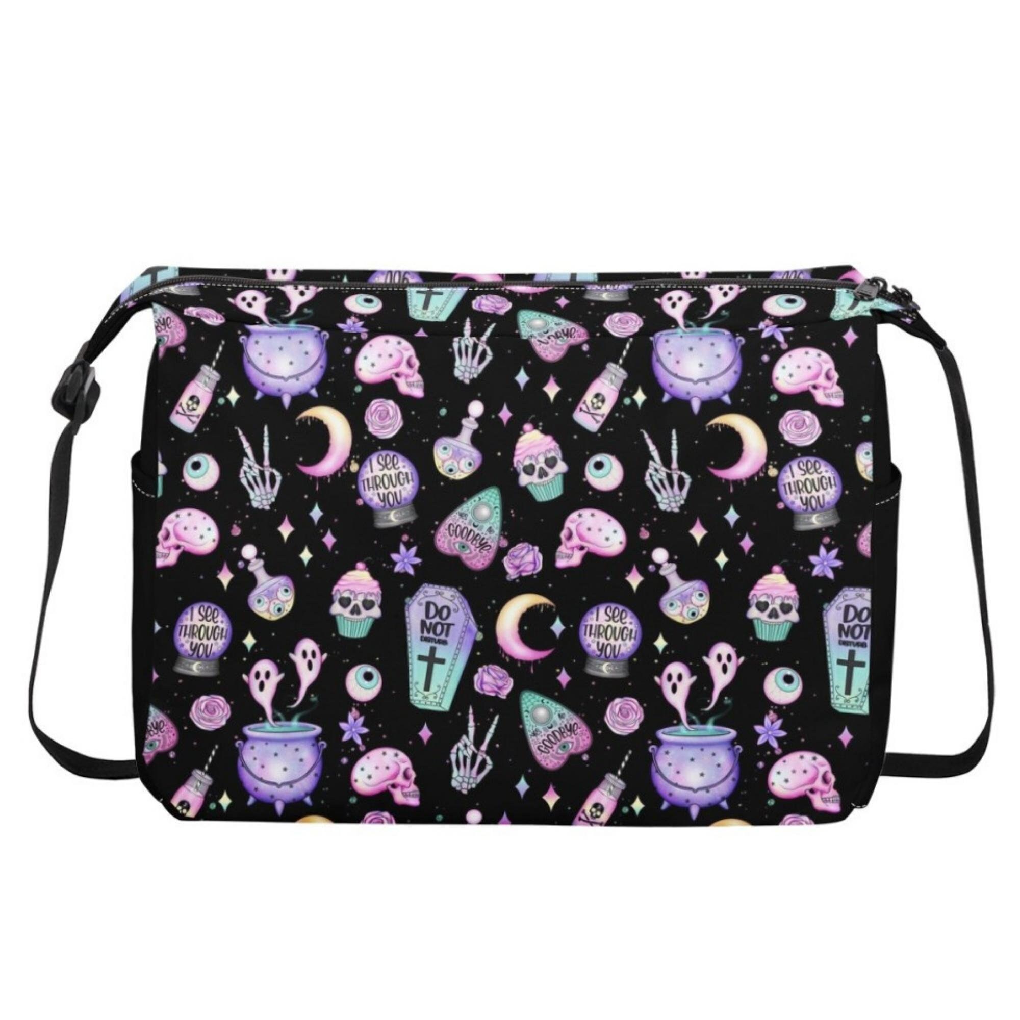 Pastel Goth Messenger Bag Kawaii Goth Bag Goth Occult Symbols Etsy