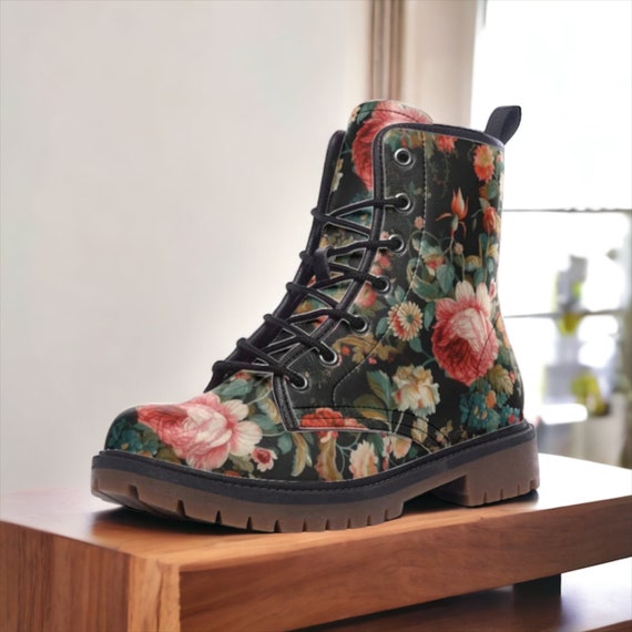 Patterned combat boots sale