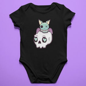 Baby Goth Bodysuit Spooky Cute Bodysuit Baby Goth Stuff Pastel Goth Baby Clothing Cute Goth Baby Outfit Alternative Baby Clothes Black Baby