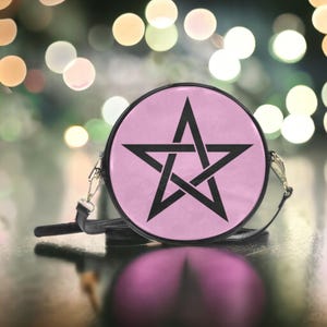 Joli sac étoile sorcière rose, sac à main de style gothique pastel, sac cadeau fille goth kawaii, sac à main symbole Wicca, sac à main sorcière pastel, cadeau fille Nu Goth