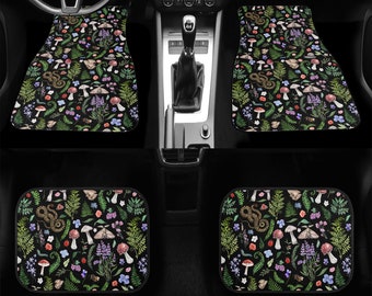 Dark Forestcore Car Mats, Mushroom Car Mats, Dark Cottagecore Aesthetic Car Mats, Dark Academia Witchy Car Mats, Dark Nature Car Mats