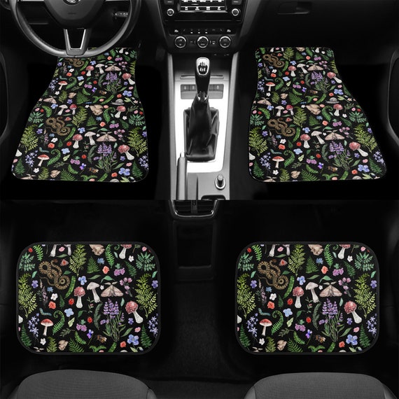 Dark Forestcore Car Mats, Mushroom Car Mats, Dark Cottagecore Aesthetic Car Mats, Dark Academia Witchy Car Mats, Dark Nature Car Mats