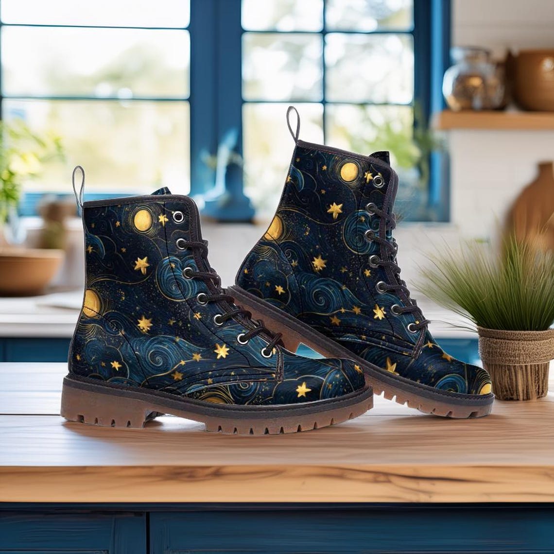 Starry Night Platform Chelsea Boots