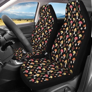 Cute Mushrooms Car Seat Covers, Cottagecore Mushrooms Seat Covers, Retro Mushrooms Groovy Car Decor, Cute Witchy Car Seat Cover, Goblincore
