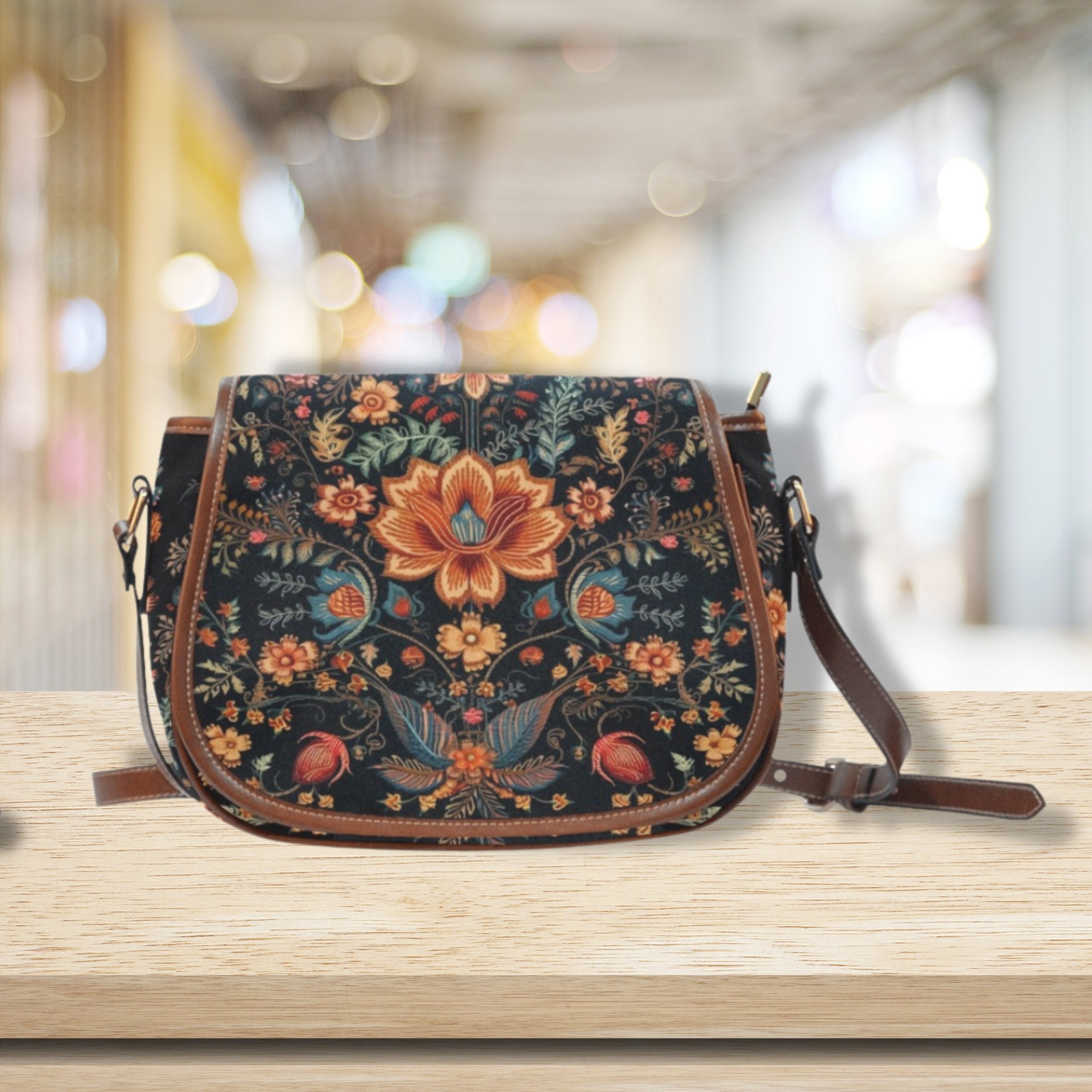 【Old Folk House】Studs Shoulder Bag Black Leather Shoulder Bag: Handmade Full Grain Purse With