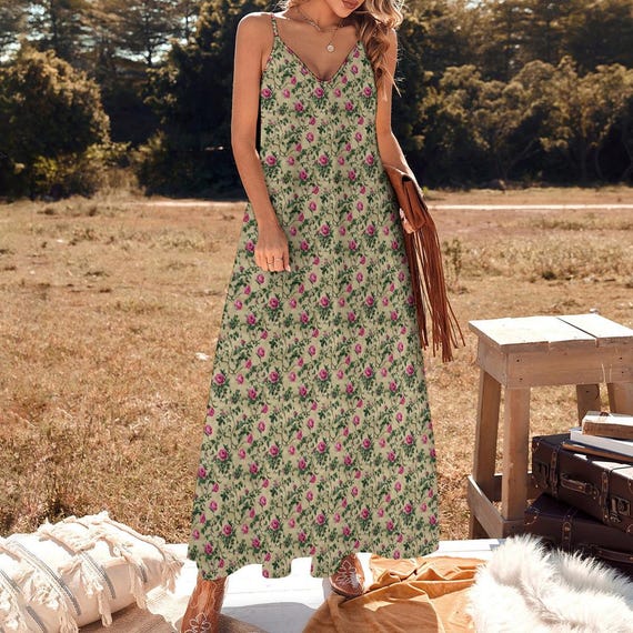 green emerald velvet dress Millà Women's Elegant Floral Puff Sleeve Maxi Dres - White