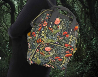 Floral Canvas and Leather Womens Backpack s-l400.jpg main image 3