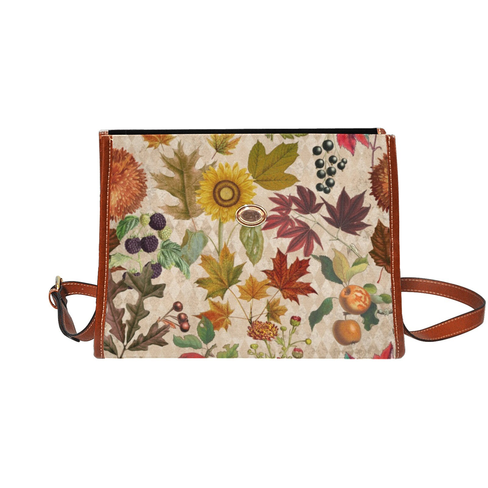 Sac Bandoulière Rond Femme En Cuir Synthétique - Style Boho Vintage - 18x18x6cm - Sangle Réglable