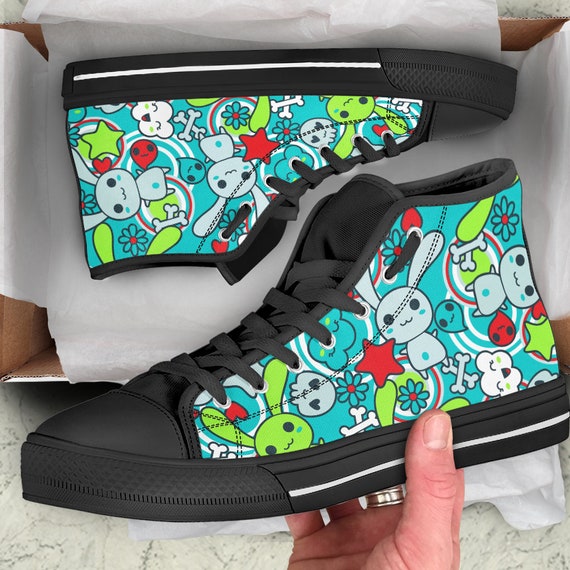 Kawaii Goth Bunny Bright Dark hoge sneaker leuke schoenen | Etsy België