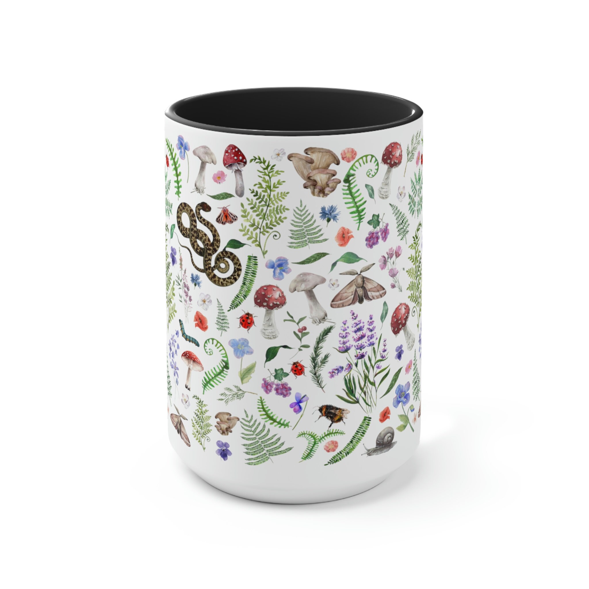 Mystische Wald Tasse – Dunkler Wald, Motte & Pilz Design, 340 Ml