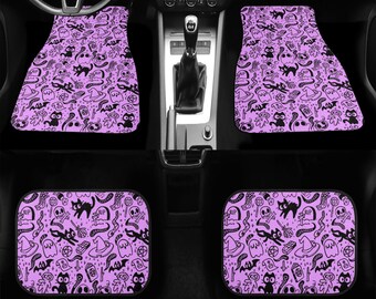Pastel Goth Spooky Car Mats Spooky Cute Car Accessories Car Mat Set Creepy Cute Custom Car Mats Pastel Witchcore Car Accessories, Car Mats