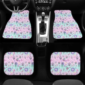 Pastel Witch Spooky Car Mats Spooky Cute Car Accessories Car Mat Set Creepy Cute Custom Car Mats Pastel Goth Girl Car Accessories, Car Mats