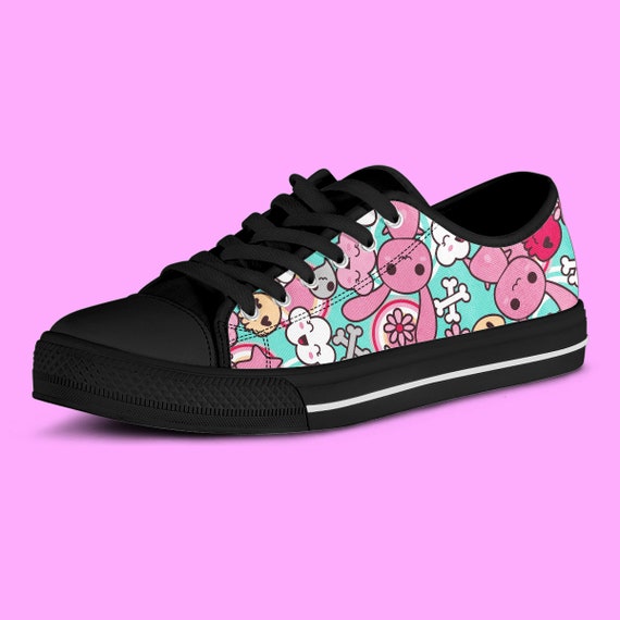 Canvas shoes sneakers Pastel Goth shoes Kawaii shoes Halloween shoes