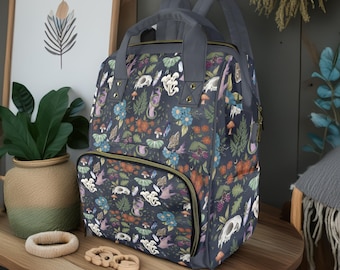 Goblincore Diaper Bag, Dark Forestcore Diaper Backpack, Dark Cottagecore Baby Bag, Witchy Diaper Bag, Witchcore Baby Bag Fairycore Diaper