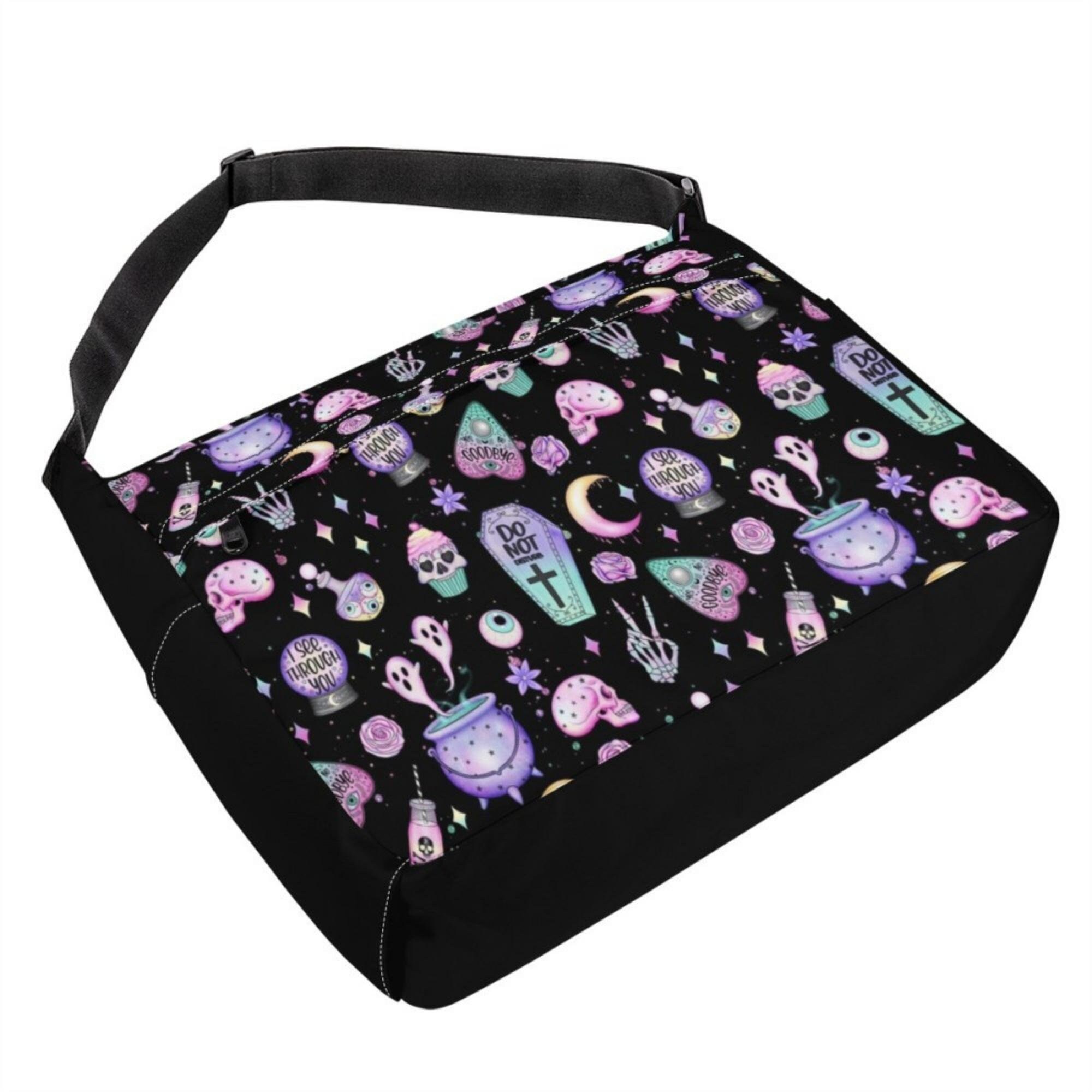 Pastel Goth Messenger Bag Kawaii Goth Bag Goth Occult Symbols Etsy