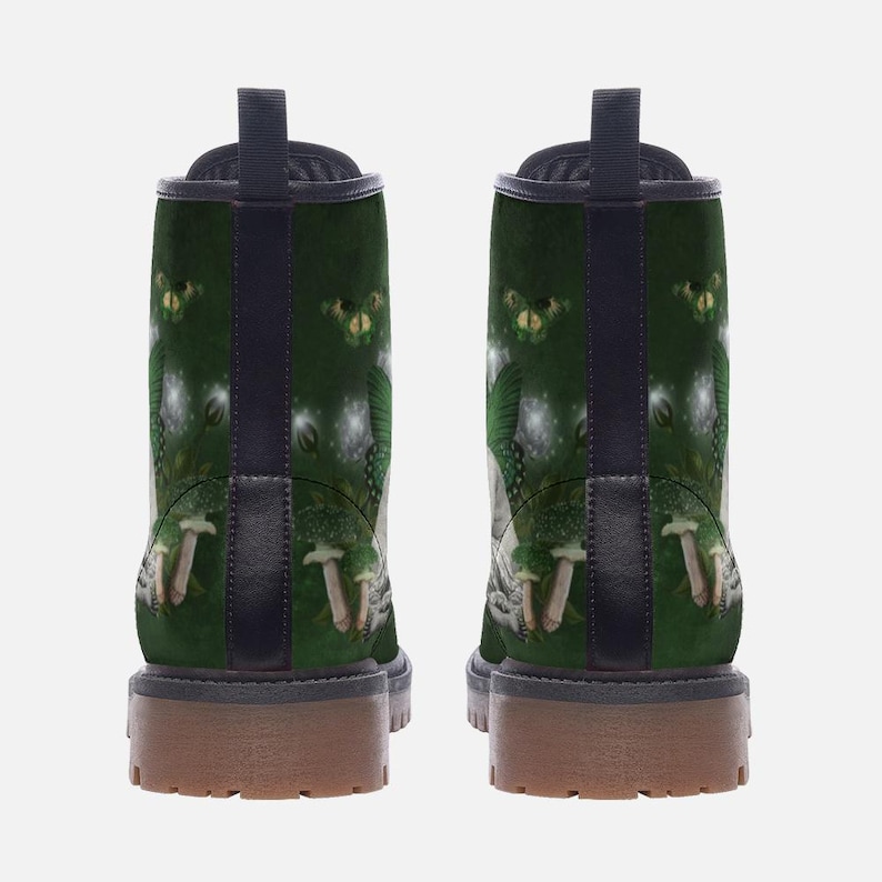 Absinthe Fairy Vegan Leather Combat Boots: Emerald Green Lace-up - Etsy