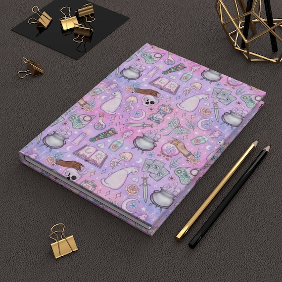Cute Witchcore Journal Pastel Witchy journal Kawaii Witchy Vibes Diary Pastel Goth Hardcover Journal Teen Girl Gift Mystical Symbols Journal