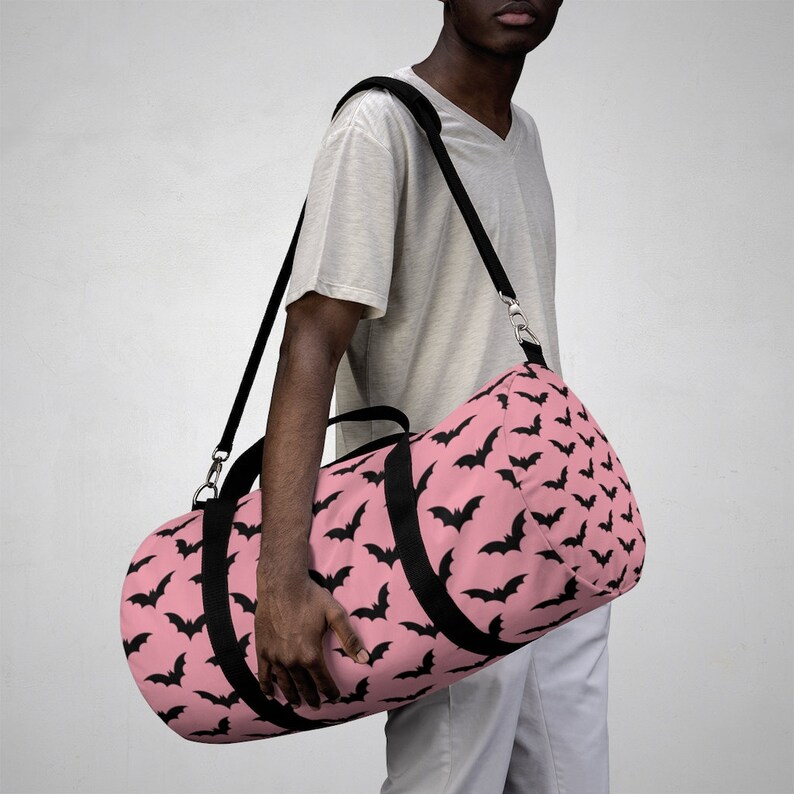 Pastel Goth Duffel Bag Black Bats on Pink Weekend Bag Pink Etsy