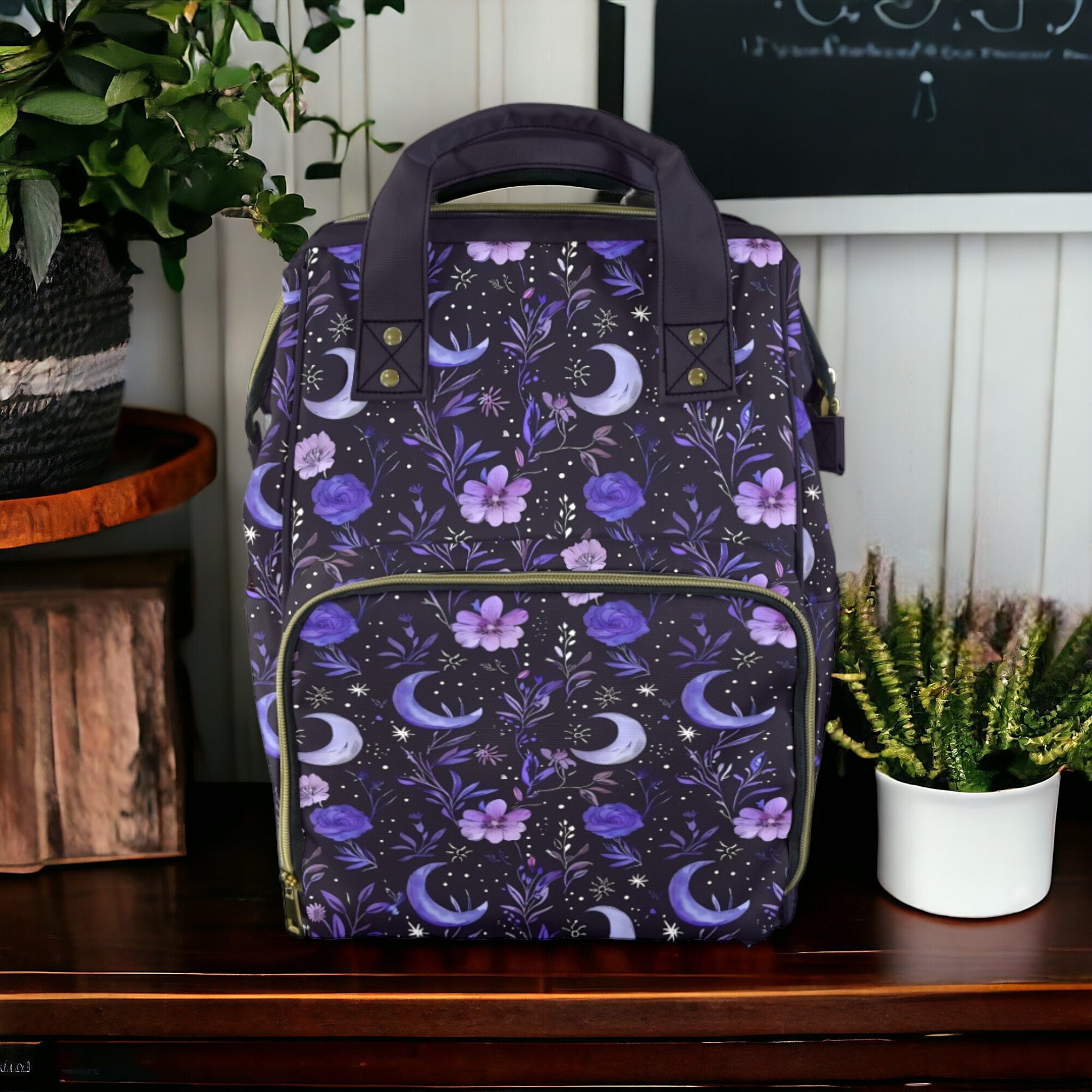 Tapestry Floral Backpack Witchy Moth Cottagecore Fairycore Grandmacore Botanical The most beautiful whimsical moth backpack ?? Bag from  main image 2