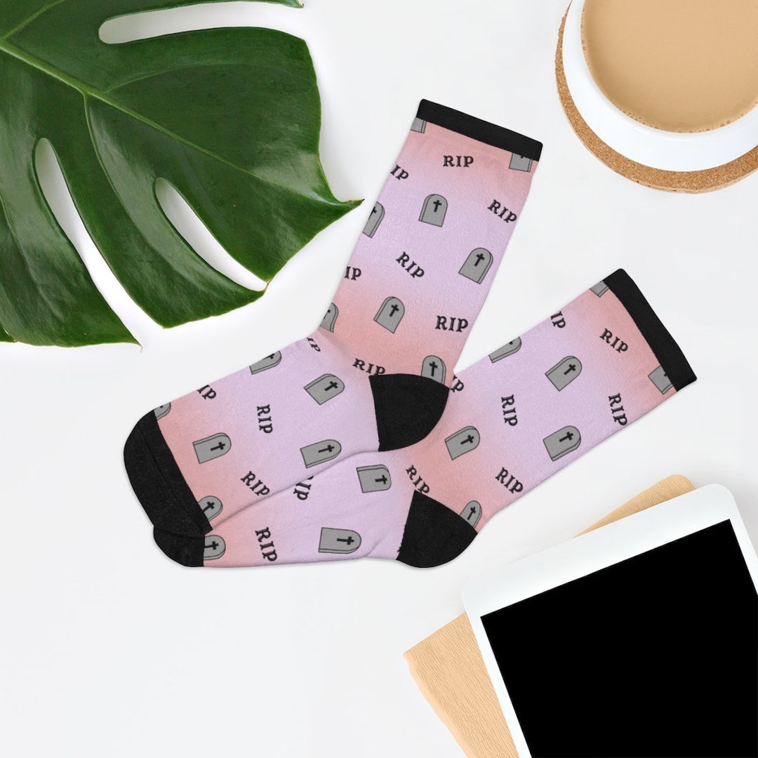 Cute Goth RIP Socks Pastel Goth Socks Tombstone Socks Etsy