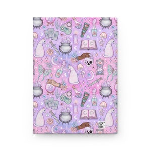 Cute Witchcore Journal Pastel Witchy journal Kawaii Witchy Vibes Diary Pastel Goth Hardcover Journal Teen Girl Gift Mystical Symbols Journal image 5