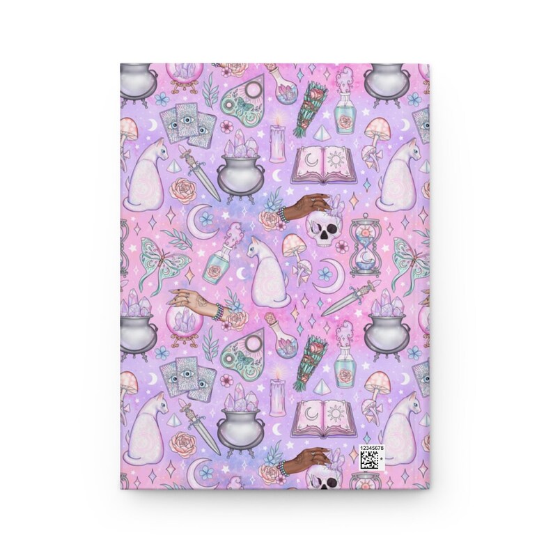 Cute Witchcore Journal Pastel Witchy journal Kawaii Witchy Vibes Diary Pastel Goth Hardcover Journal Teen Girl Gift Mystical Symbols Journal image 5