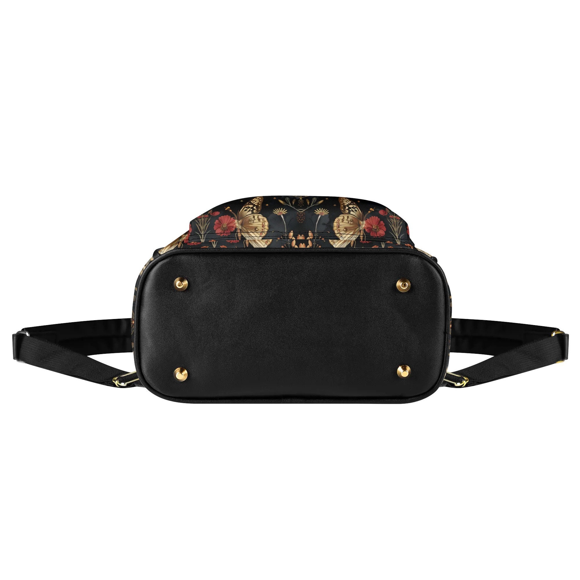Gothic Butterfly Mini Backpack: Vegan Faux Leather Travel  display picture 1