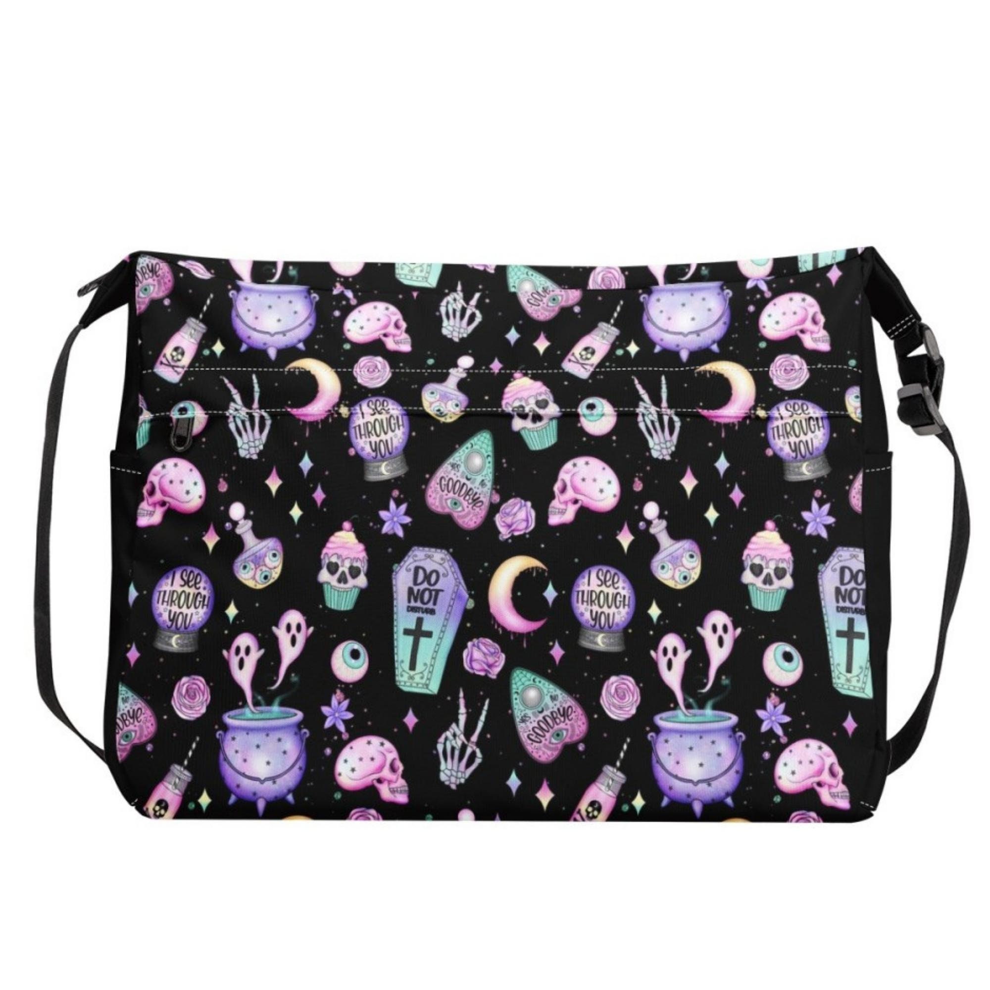Pastel Goth Messenger Bag Kawaii Goth Bag Goth Occult Symbols Etsy