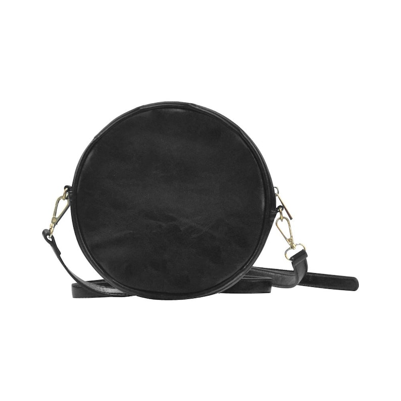 Monedero redondo de cuero vegano con mariposas de bordado falso, bolso de mariposas brillantes boho, bolso de mariposas brujas, regalos para niñas hippies imagen 5