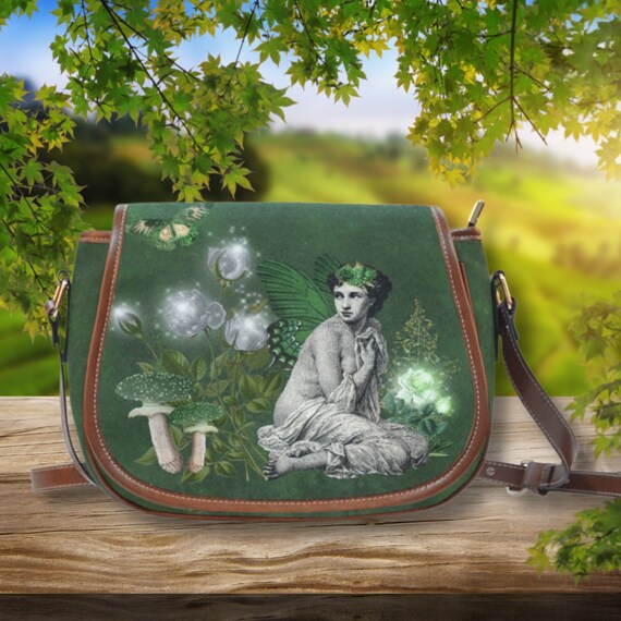 Boho Fairy Grunge Saddle Bag Purse, Fairycore Crossbody Purse