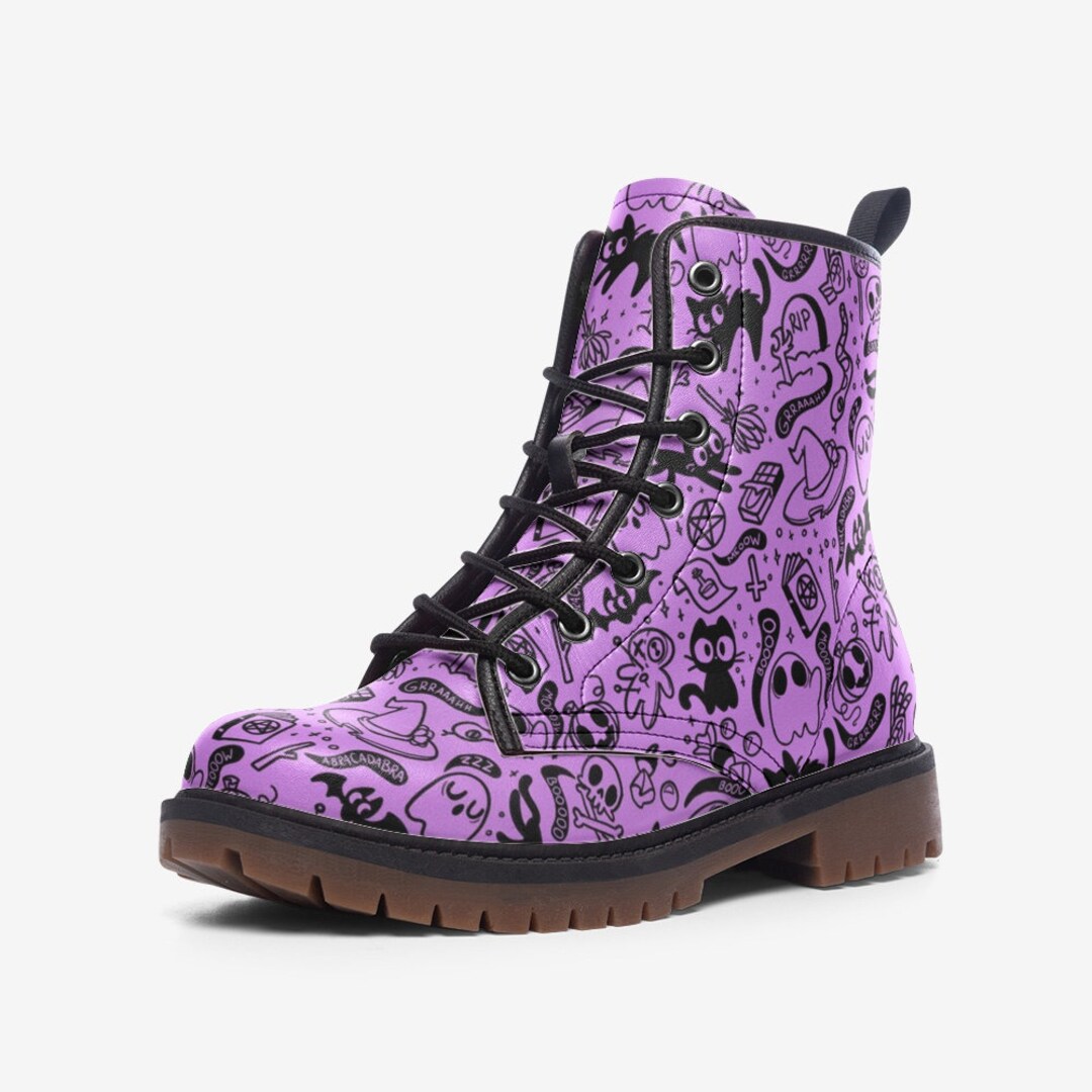 Pastel Goth Vegan Combat Boots Spooky Cute Witchcore Creepy Etsy