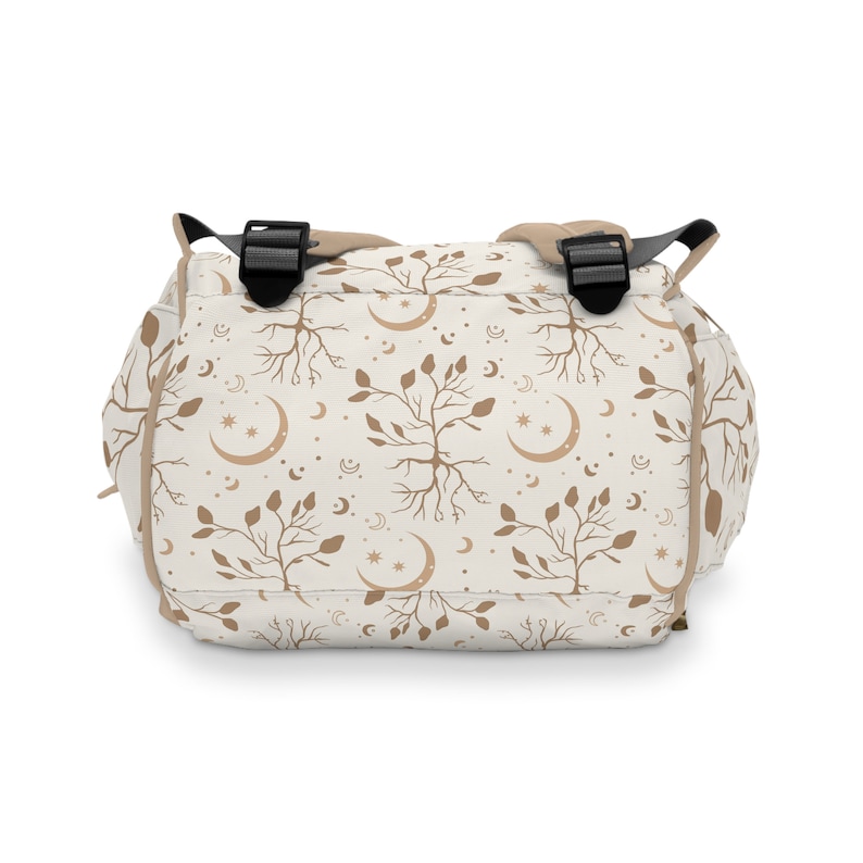 Boho Celestial Tree of Life Backpack Diaper Bag, Boho Witchy Nappy Bag, Mystical Mama Diaper Backpack, Witchy Mama Gifts, Boho Neutrals Baby image 9