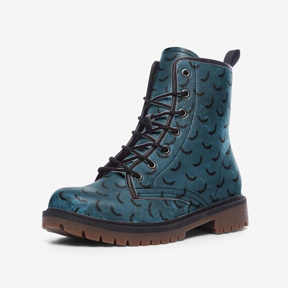 Society6 ケース blue boots by Tatiana-teni Aqua Blue Vegan Combat Boots, Light Teal Punk Boot