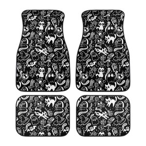Black and white Spooky Cute Car Mats Cute Car Accessories Car Mat Creepy Cute Custom Car Mats cute Goth Girl Car Accessories Teen Girl gifts image 5