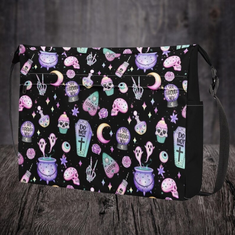 Pastel Goth Messenger Bag Kawaii Goth Bag Goth Occult Symbols Etsy