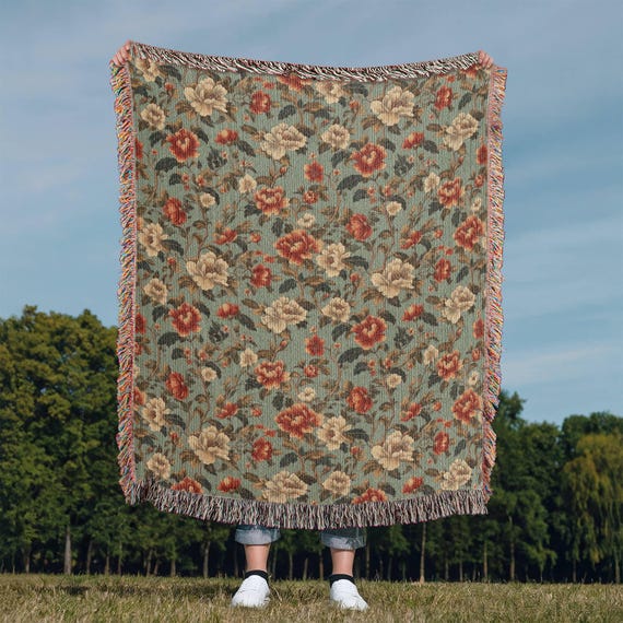 Vind vintage bloemen deken op - december 2025