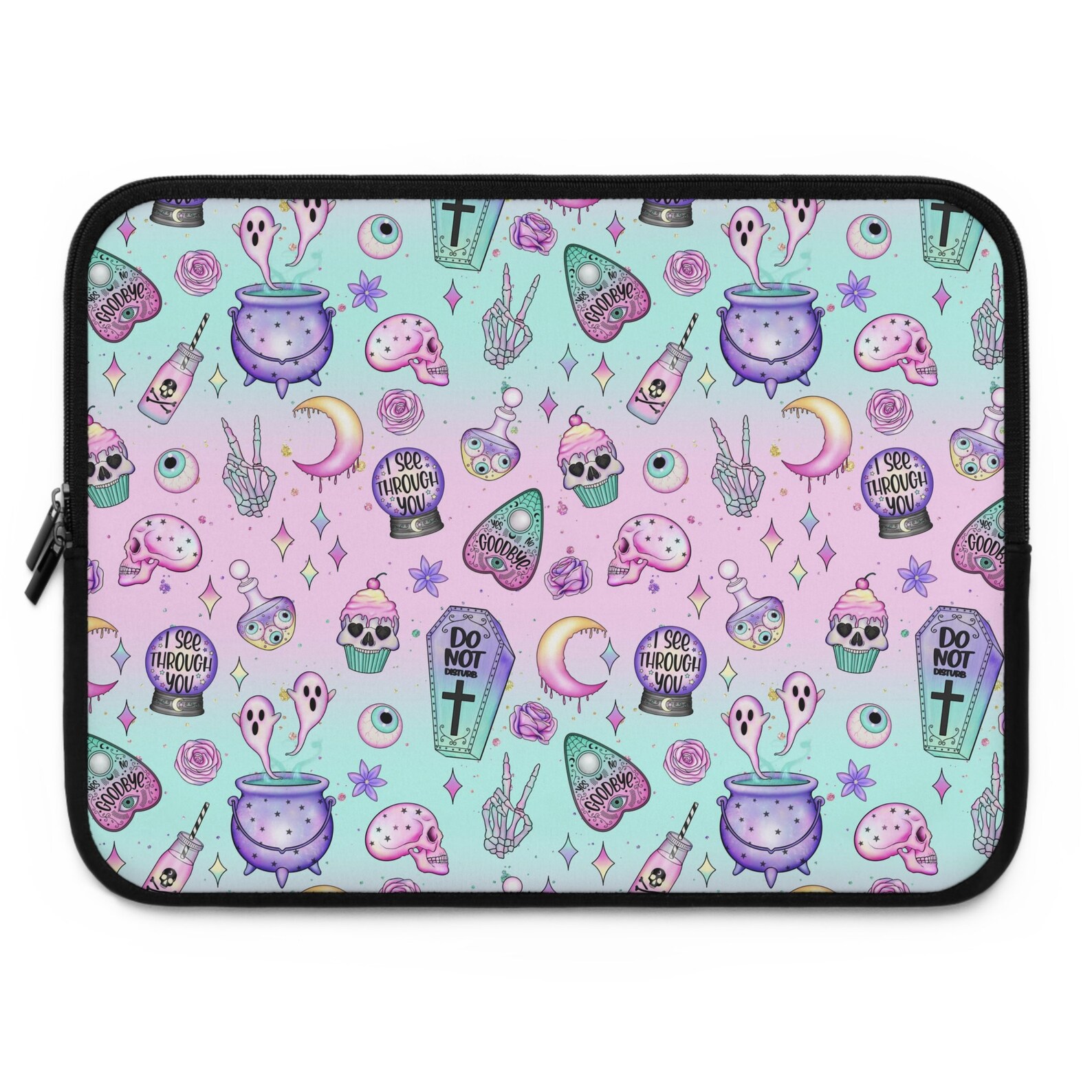 Pastel Goth Laptop Sleeve, Pastel Witch Laptop Sleeve, Kawaii Goth Girl ...