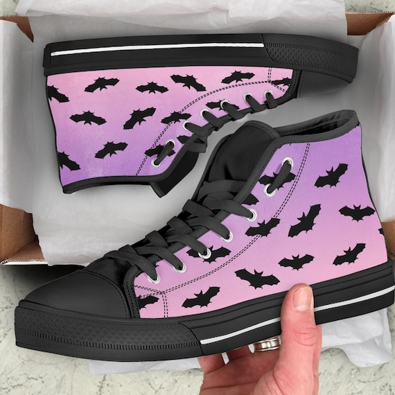 Kawaii Goth Bats Sneakers Creepy Kawaii Cute Etsy