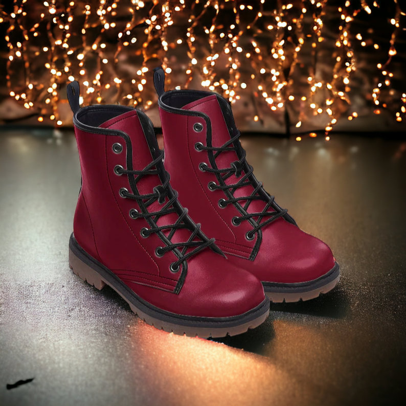 Cherry Red Vegan Combat Boots, Red Punk Boots, Red Lace up Boots, Girlie Combat Boots, Cosplay Red Boots, Red Faux Leather Combat Boots - Etsy Cherry Red Vegan Combat Boots, Red Punk Boots, Red Lace up Boots, Girlie Combat Boots, Cosplay Red Boots, Red Faux Leather Combat Boots - Etsy