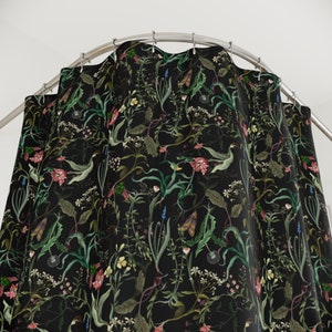 Dark Moody Floral Shower Curtain & Bath Mat, Dark Nature Floral Bathroom Decor, Dark Cottagecore Bathroom, Witchy Cottage Bathroom Decor