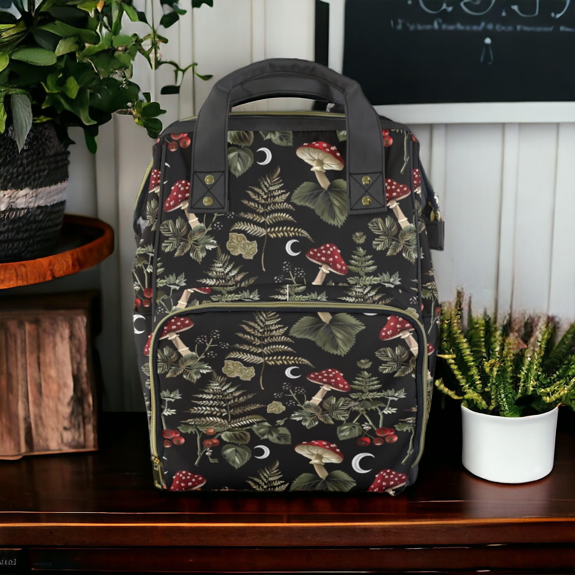 JUNZAN Mushrooms And Wild Berries Laptop Backpack 16 Inch School Travel - View #2