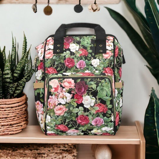 Diaper bag backpack floral hotsell